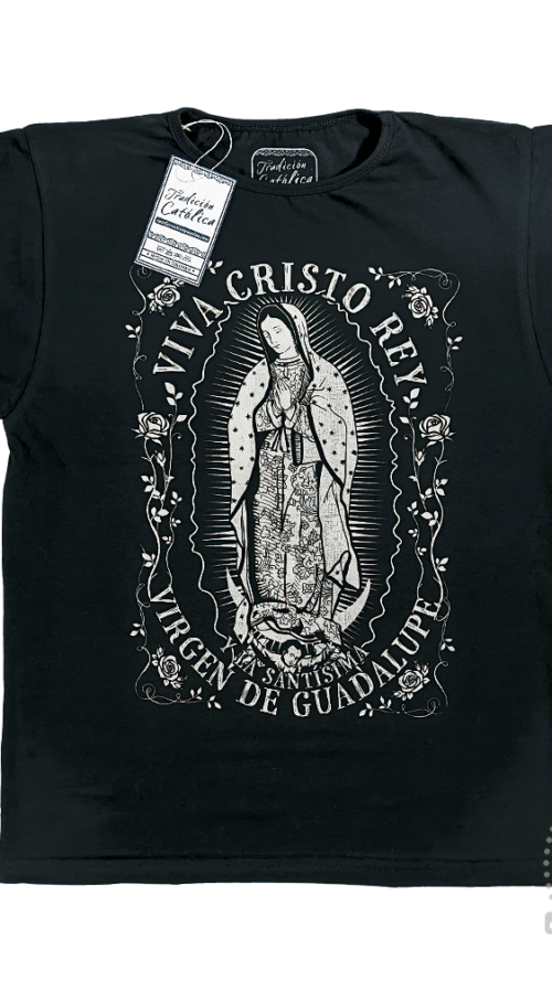 Camiseta Virgen de Guadalupe con frase Viva Cristo Rey 14 Camiseta Virgen de Guadalupe con frase Viva Cristo Rey - Imagen 7