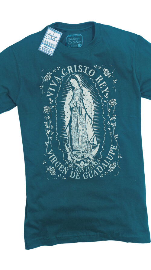 Camiseta Virgen de Guadalupe con frase Viva Cristo Rey 12 Camiseta Virgen de Guadalupe con frase Viva Cristo Rey - Imagen 5